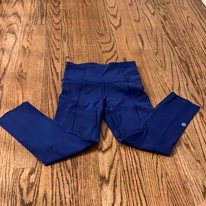 Lululemon fast and free high rise leggings, blue